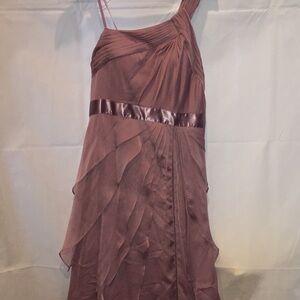 Adrianna Papell Dusty Rose Asymmetrical One-Shoulder Cocktail Dress, Size 10